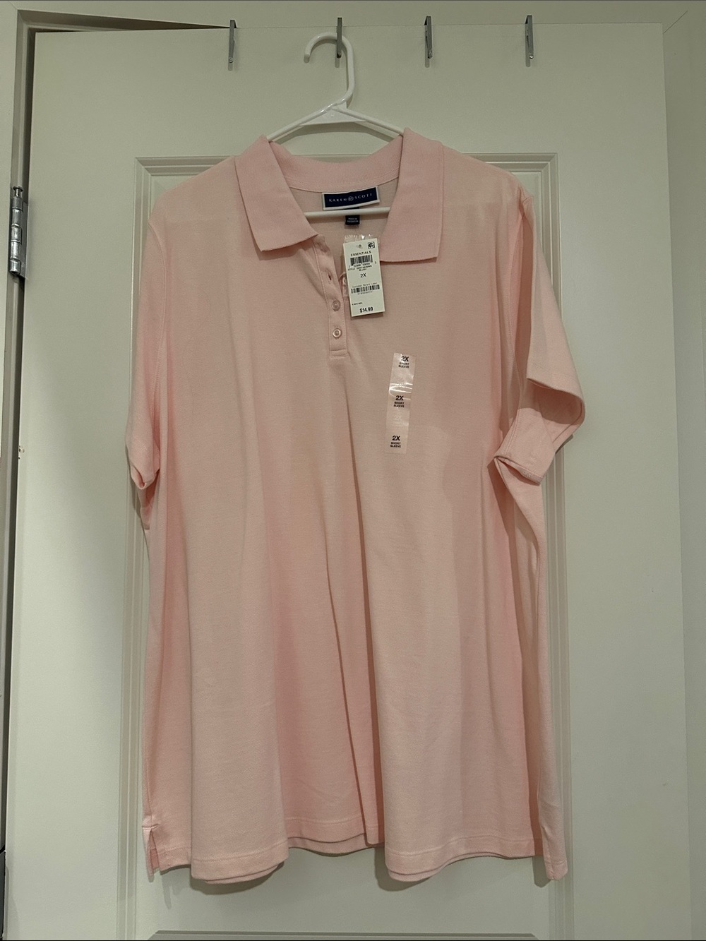 Karen Scott Light Pink Polo Top